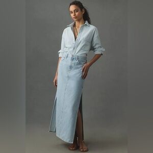Anthropologie AGOLDE Astrid Slice Denim Maxi Skirt
